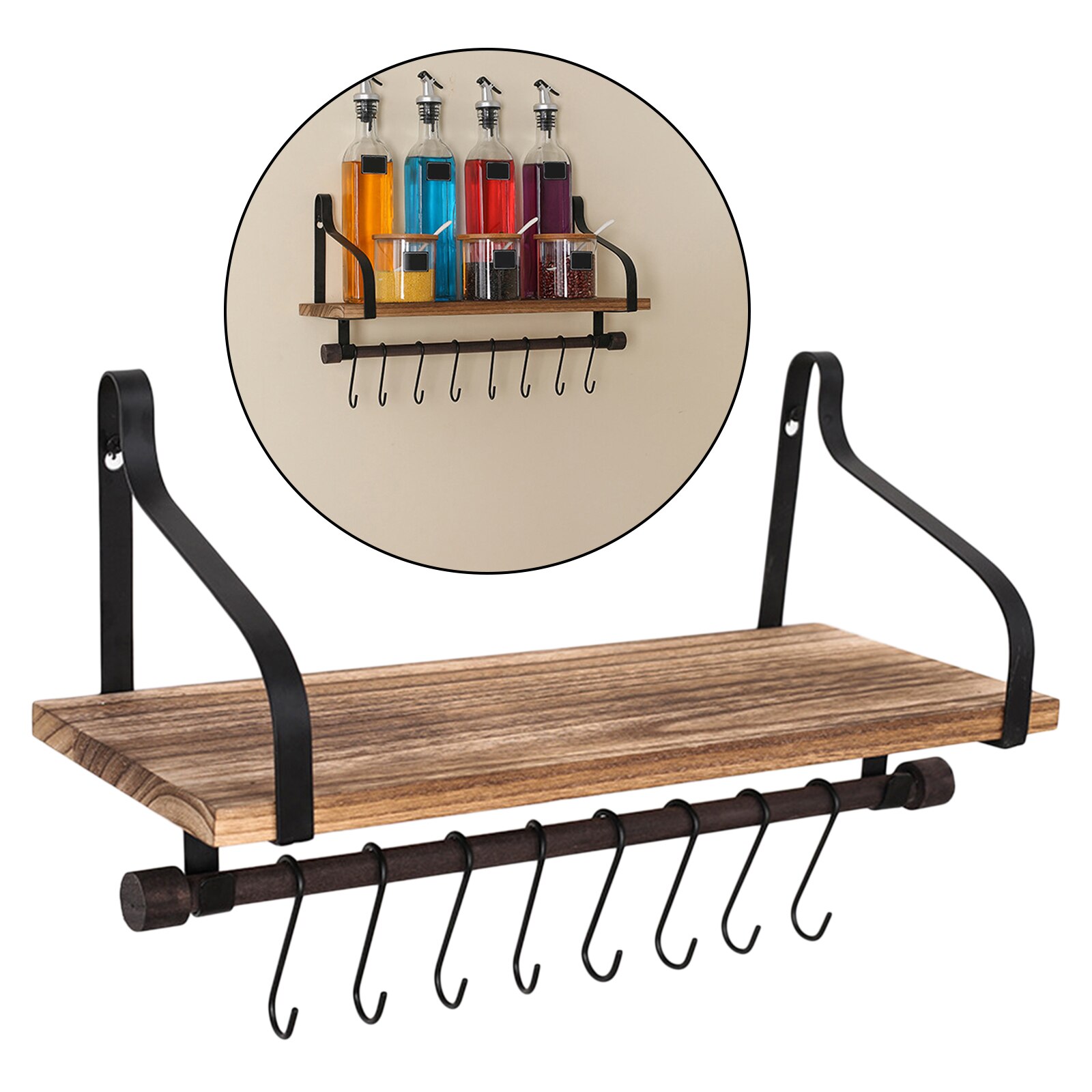 Heavy Duty Wall Mounted Floating Wood Shelves Holder Organiser Shelf Stand