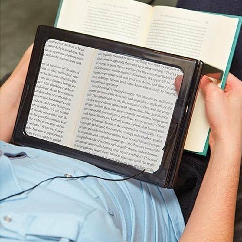 Handheld Magnifying Glass 3X Reading Magnifier A4 Full Page Books Reading Aid Book Reading Aid Lens With LED Light