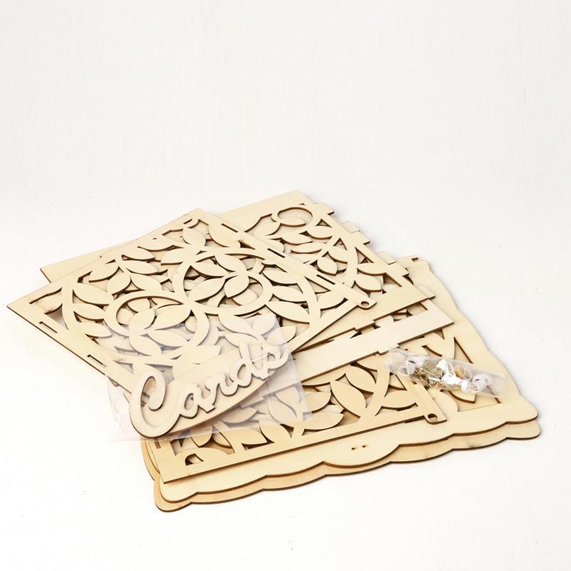 nouvelle boîte en bois de mariage fournitures bricolage Couple cerf oiseau fleur motif grille carte de visite boîte en bois