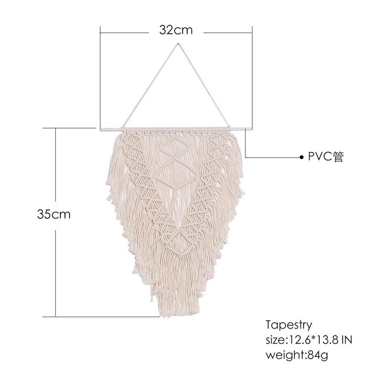 Tenture murale tissée en macramé, tapisserie d'art géométrique pour maison de ferme bohème pour chambre à coucher et salon