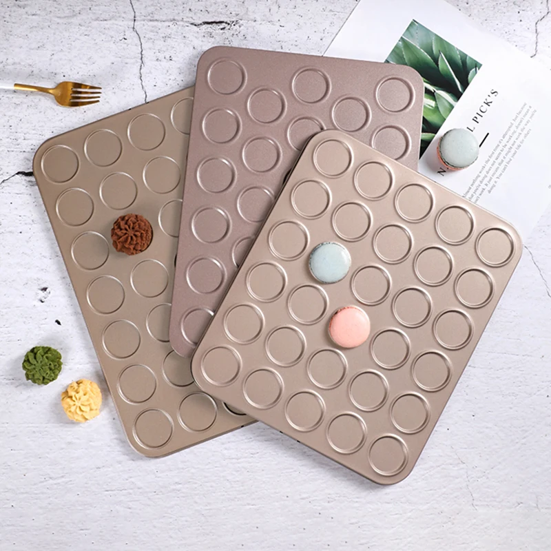 Kulstofstål bageplade 35/53 huller macarons madlavning bagemåtte bageplade non stick bageplader ovn bageware bageplade