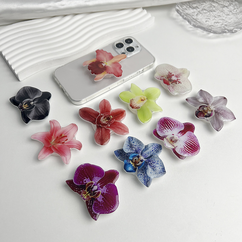 support de téléphone orchidée Phalaenopsis prise réseau de poignée recommandation de talents chauds support de téléphone pliable Cymbidium pour IPhone 16