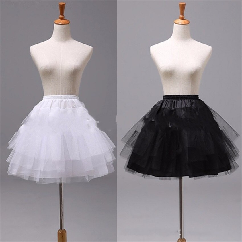 Top Stock White Black Ballet Petticoat Tulle Ruffle Short Crinoline Bridal Petticoats Lady Girls Child Underskirt
