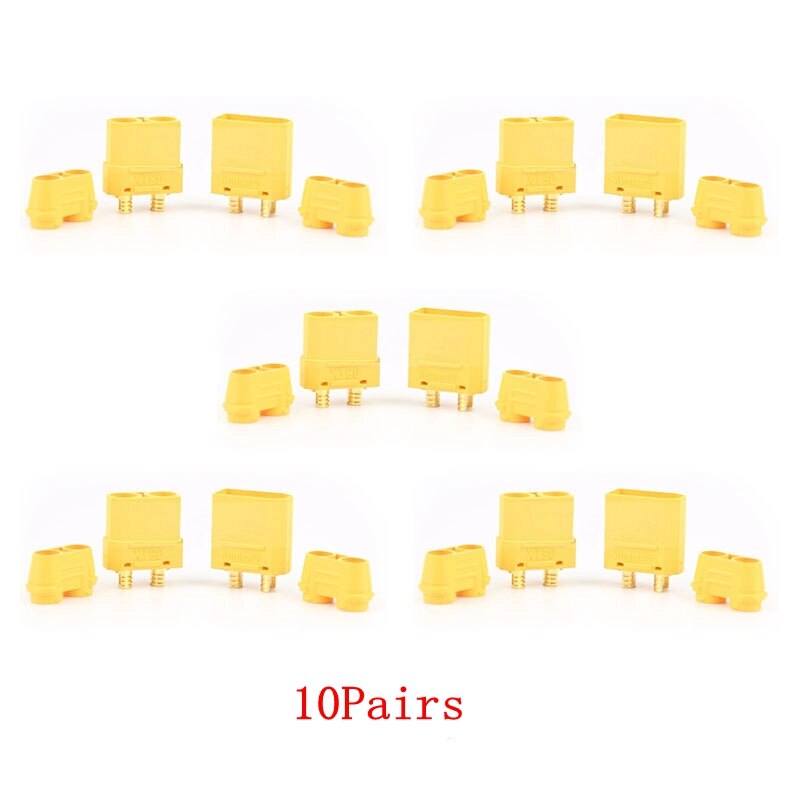 1/4/5/10/20Pairs Amass XT90 Plug Male Female Battery Connector With Sheath Gold Plated Banana Plug for RC Toy Lipo Battery Cable: 10Pairs