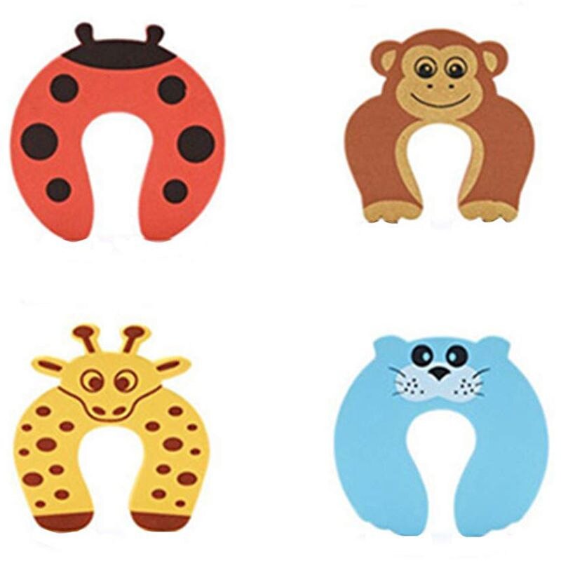 C-Shaped Foam Door Guard Anti-Slam Animals 4 Pack: Default Title