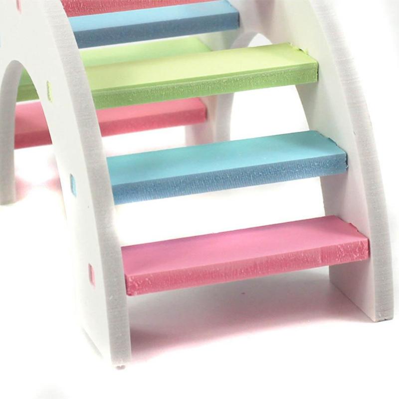 Hamster Rainbow Bridge Colorful Ladder Pet Activity Toys Climbing Playing Toy Ladder Mouse Chinchilla Mini Wooden Bridge