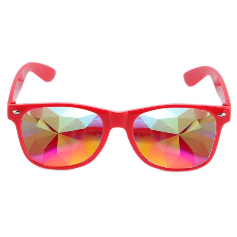 Caleidoscopio, gafas de arcoíris, lámpara de Rave EDM para mujeres y hombres, lentes de Festival, gafas para de celebridades coloridas, gafas de: Rojo