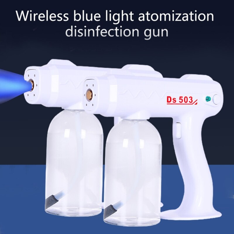 Handhold Wireless Electric Disinfection Sprayer Rechargeable Portable Household Blue Light Fogger Nano Spray Machine