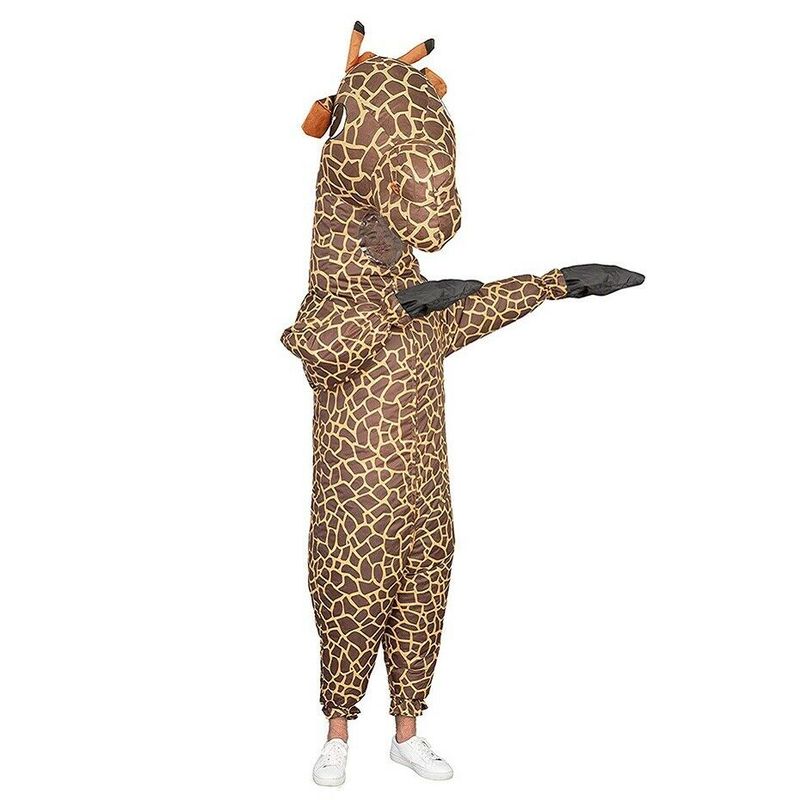 Costumes de mascotte de girafe gonflable d'halloween pour adulte intéressant scène Performance Cosplay robe de jeu de fête