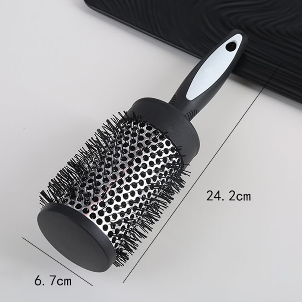 Hårstyling hårborste nylon kam cylinder lockigt hår rullande kam termiskt aluminiumrör rund tunna hår kam lockigt verktyg: C