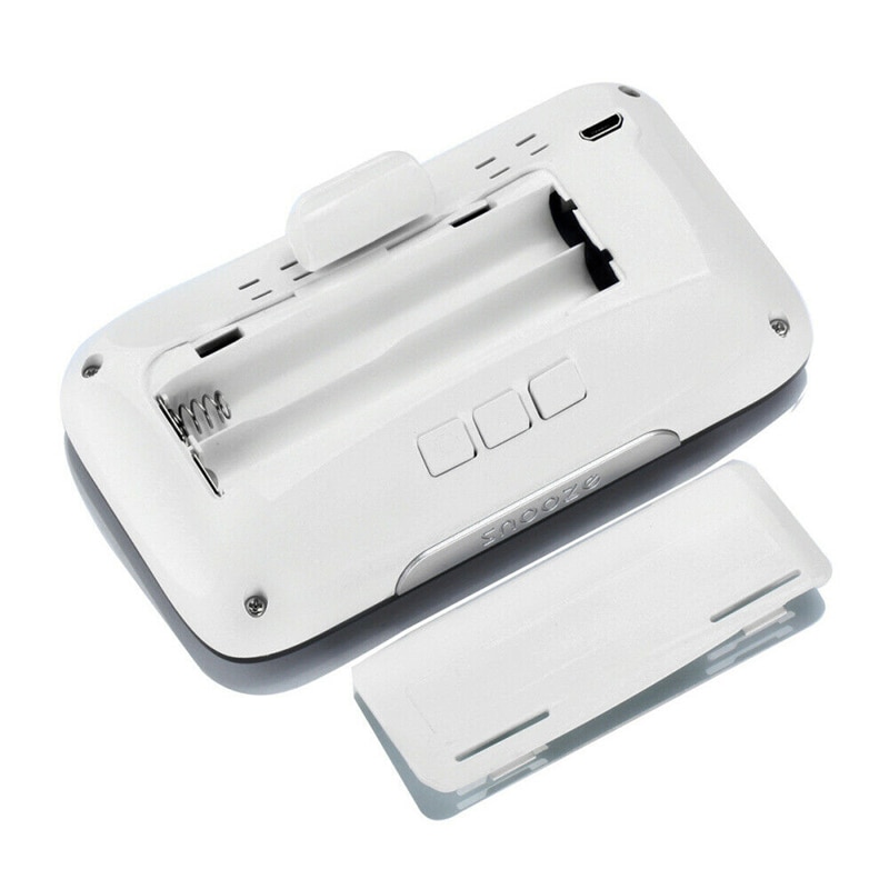 USB LED Digital Alarm Clock Snooze Large LCD Display Battery Powered Voice Control Hourly Chime Multi-Function Alarm Clocks