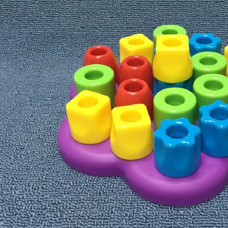 Giocattoli educativi per bambini arcobaleno manica 1-2-3 anni di età del bambino Jenga mucchio per bambini a mano bilanciamento del gioco