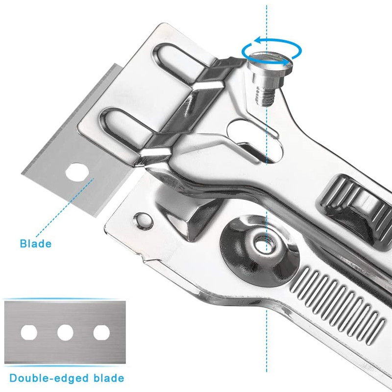 Portable Stainless Steel Cleaning Scraper Glass Ceramic Hob Scraper Window Smooth Floor Cement Tile Cleaning Hand Tool