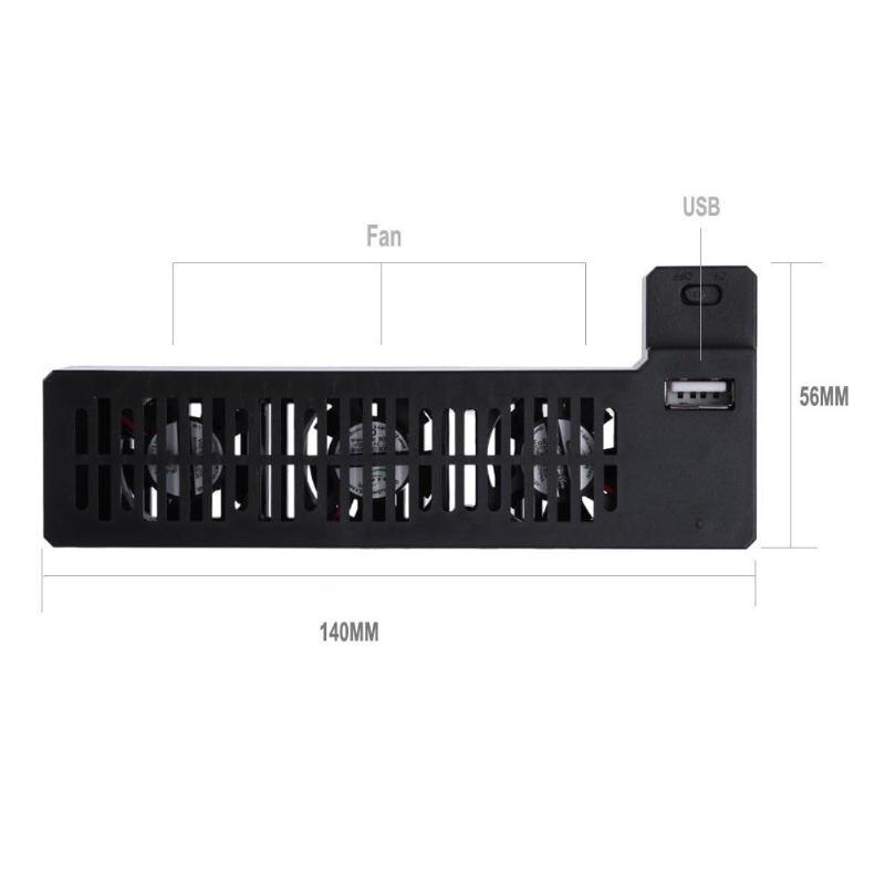 Schwarzer neuester kühlerlüfter 5v 1a usb-anschlüsse externer 3-- lüfter-lüfter für xbox one x für spielekonsole