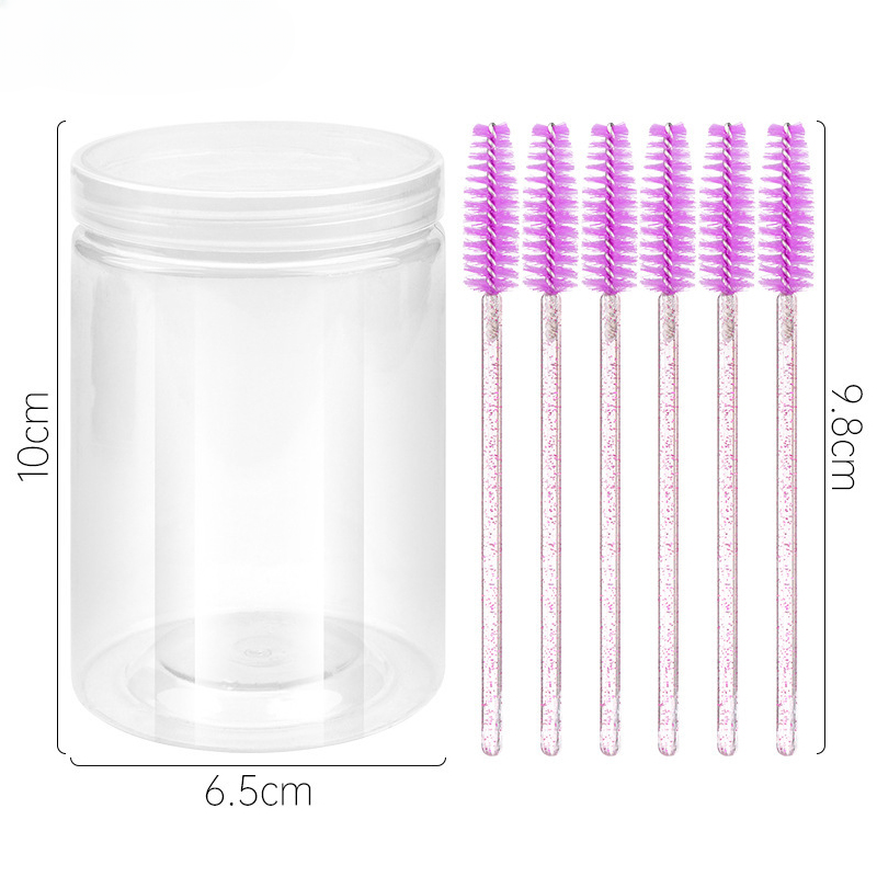 50Pcs/Bottle Disposable Eyelash Extension Mascara Wand Glitter Micro Lash Brushes Spoolie WithContainer Case