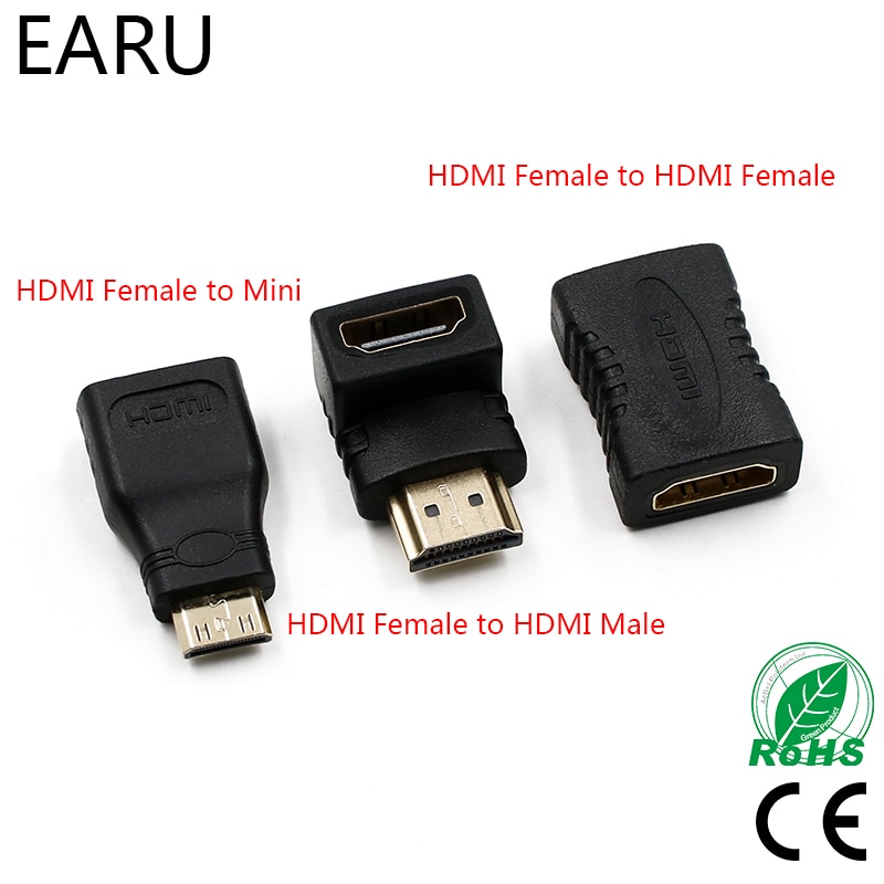 HDMI Connector Male naar HDMI Female Adapter 4 k Converter Extender 90 Graden Haakse voor 1080 p HDTV PC mini HDMI Adapter