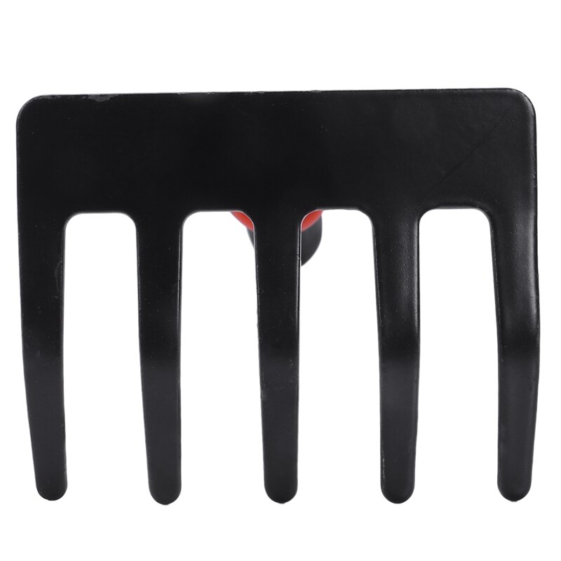 Outil de main de râteau de jardin de pelouse de tête en métal de poignée antidérapante noire 12.1"