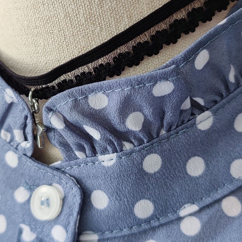 Chemise à Faux Col à pois bleus, pull à Col détachable, demi-chemise femme, Faux Col, cravate, vêtements accessoires