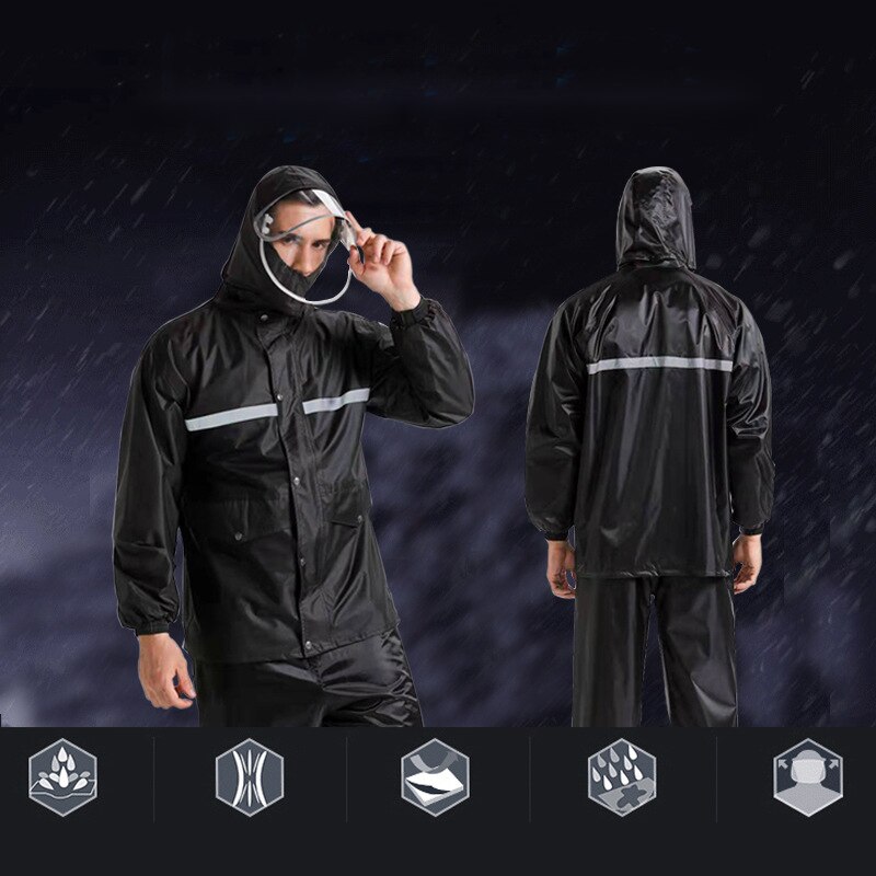 Male Waterproof Raincoat Outdoor Motorcycle Poncho Raincoat Impervious Raincoat