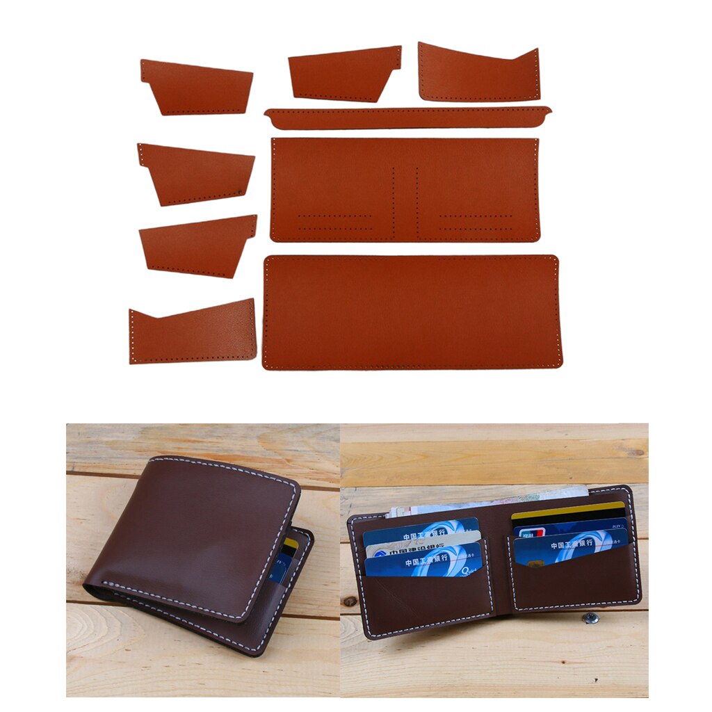 Kits completos de cartera de cuero para manualidades, accesorios para hacer billetera, Material: Dark Orange