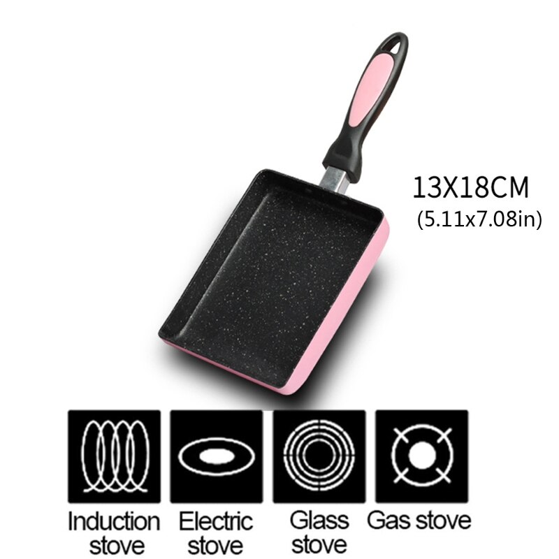 Retangular Omelette Pan Tamagoyaki Egg Pan, Nonstick Maifan Stone, Anti-Scalding Handle for Glass ,Electic Gas Stove: 2