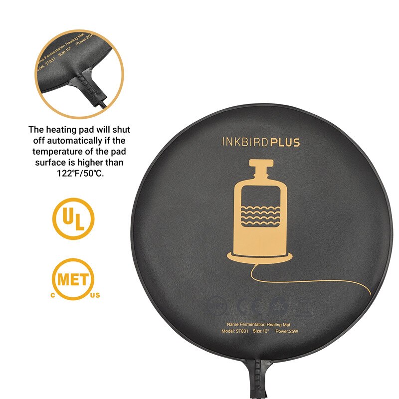 Inkbirdplus Huishoudelijke Brouwen Pad Gisting Verwarming Mat 25W Warm Hydrocultuur Heater Voor Bier Vergisters Wijn Alcohol Maken