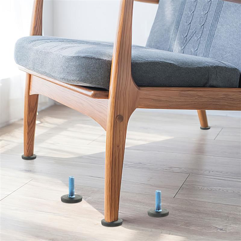 20 piezas pie nivelador roscado en muebles, mesa, silla, deslizamiento, ajustador de pie nivelador M6, accesorios para tazas de muebles, tornillo para el hogar