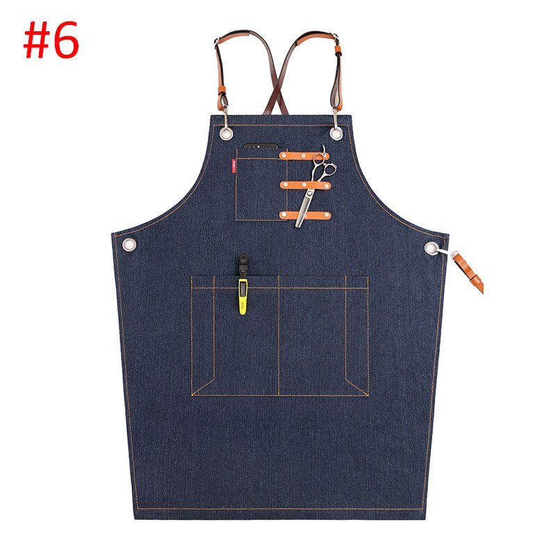 Uniforme de Chef Unisex, ropa de cocinero sin mangas, transpirable, para cocina, delantales para tienda,: style6