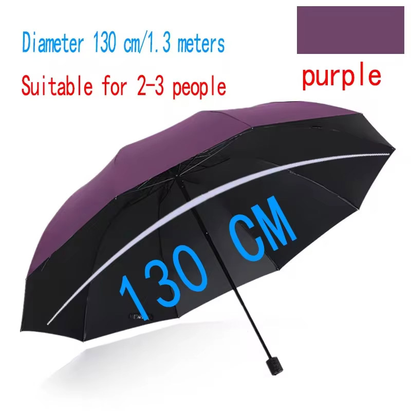 Supergroßer Klappschirm, 130 cm, für Herren und Damen, winddicht, Regenschirme, faltbar, Geschäft-Sonnen-Regenschirm, Reise-Familien-Regenschirm: Blau