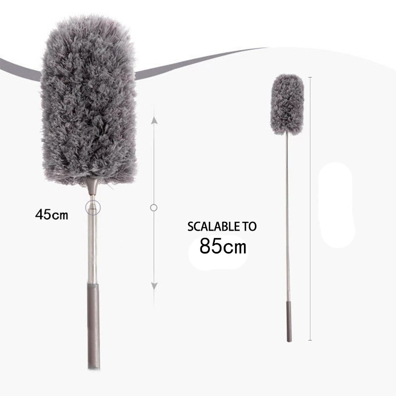 1x Long Handle Dusting Cleaning Brush Telescopic Extendable Feather Duster Bending Duster Brush Vent Detailing Removal Household