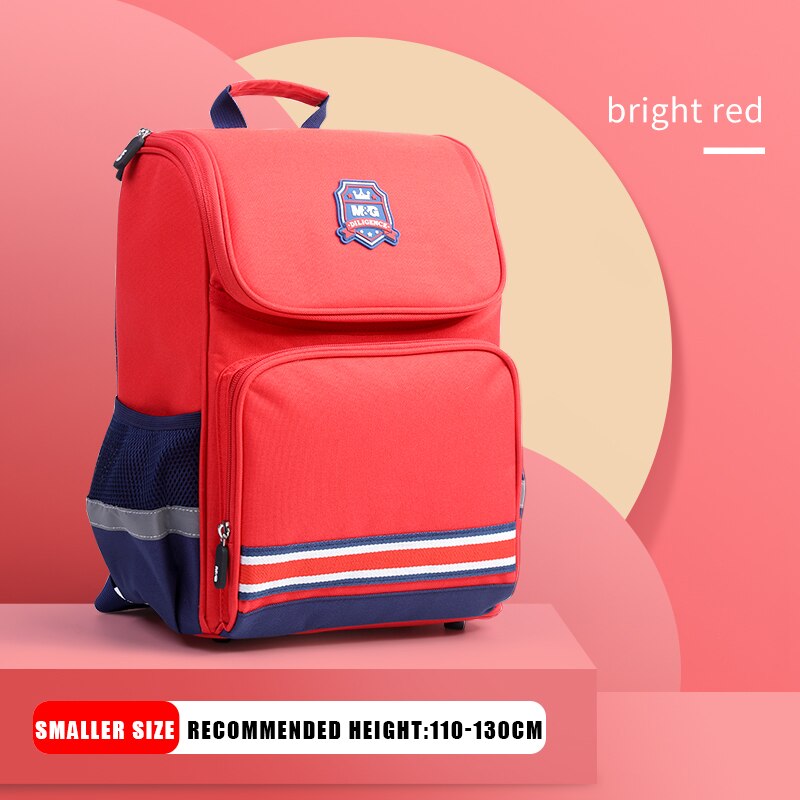 M&G Schoolbag Primary School Students Backpack 6-12 Years Large Capacity Book Bag Spine Protection Lightweight Tutorial bag: Smaller red 1pc