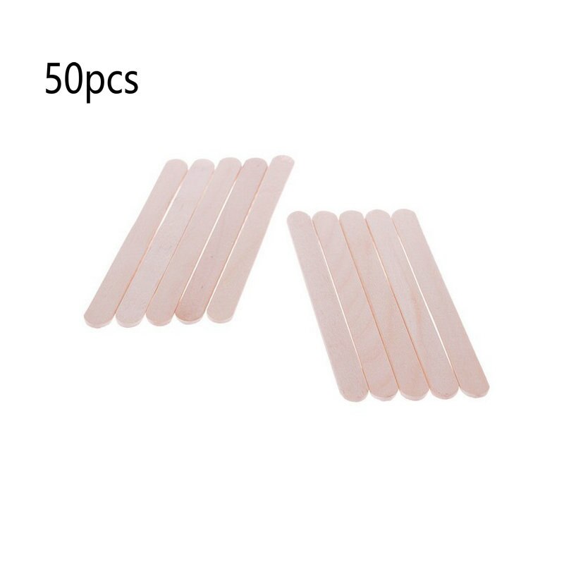 50Pcs Popsicle Sticks Natural Wooden Sticks Popsicle Candy Stick Homemade Kid DIY Hand Crafts Art Tools