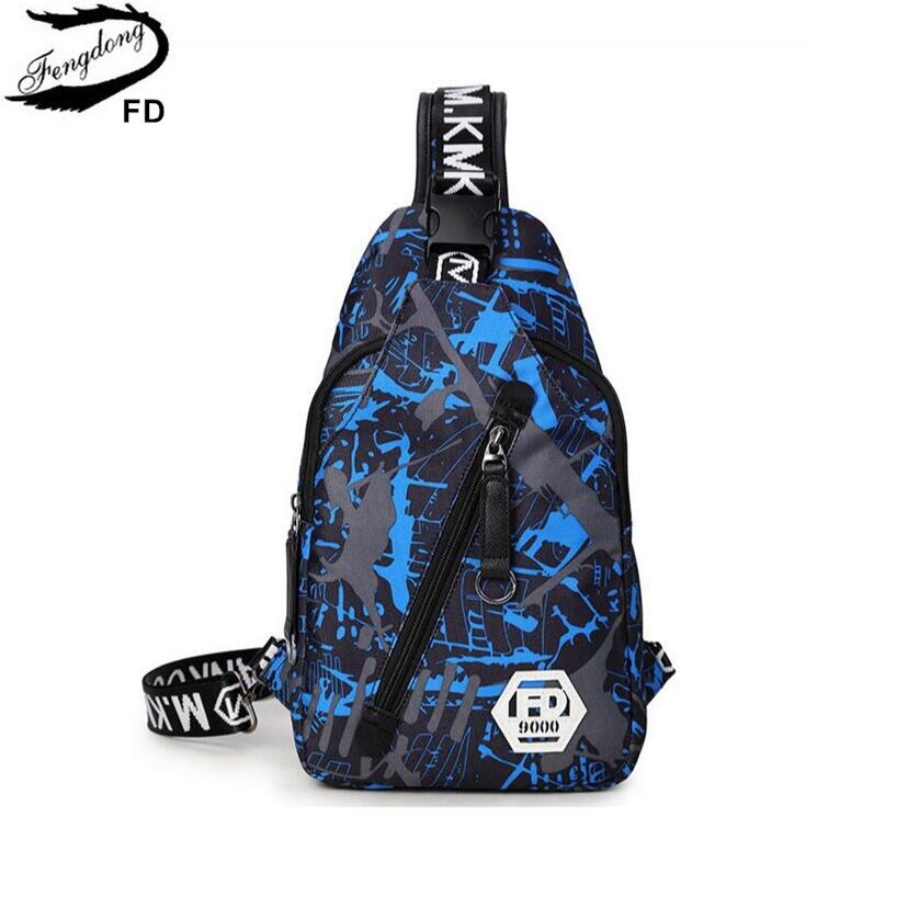 Fengdong crossbody bags for men women travel bags casual Chest Bag Pack Waterproof Single Shoulder Strap sling messenger bag