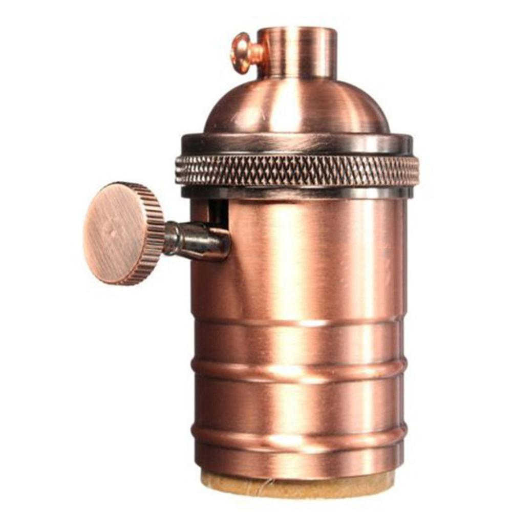 E27 E26 Vintage Retro Edison Lamp Holder with Knob Switch Pull-chain Switch Pendant Light Socket UL 250 Lamp Base: Yellow