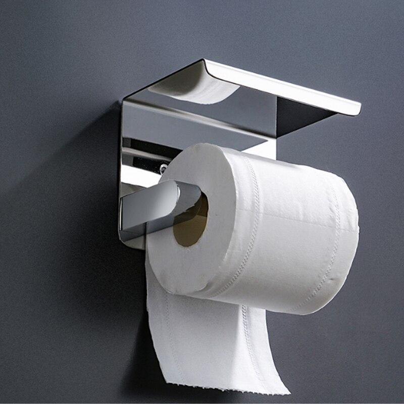 OG Stainless Steel Toilet Paper Holder Bathroom Wall Mount WC Paper Phone Holder Shelf Towel Roll shelf Accessories