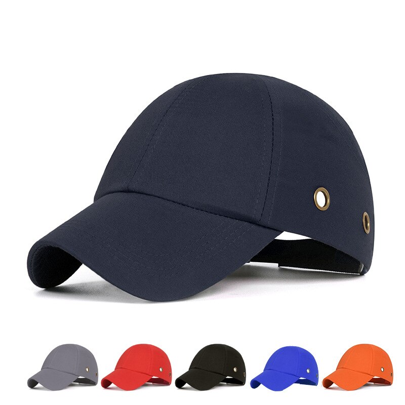 Arbejdssikkerhed bump cap med 4 huller hjelm baseball hat stil beskyttende sikkerhed hård hat til arbejdsstedet slid hovedbeskyttelse abs