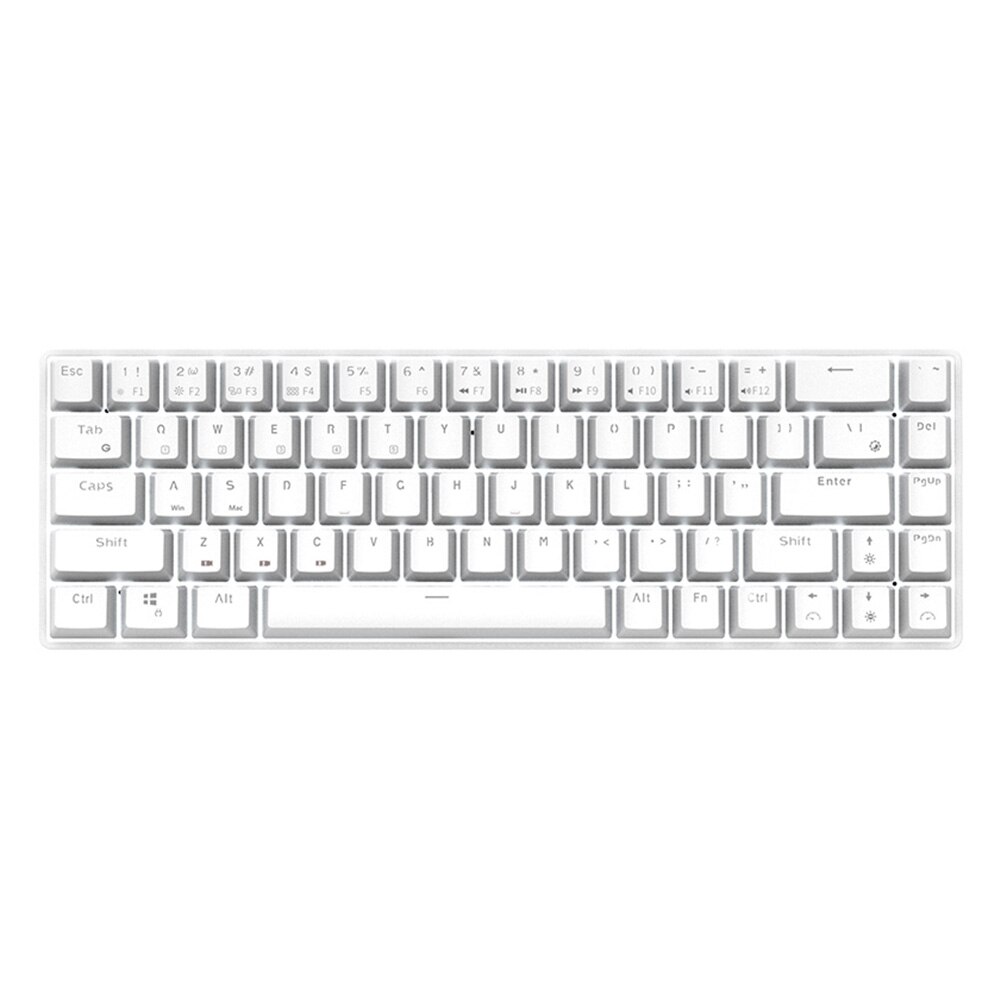 VODOOL RK855 RGB 68 Keys Wireless Bluetooth Gaming Mechanical Keyboard Blue Red Brown Switch Keyboard For PC Laptop Office: Green axis White