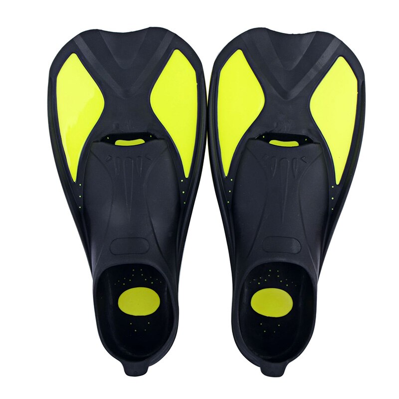Adult flexible diving fins swimming neoprene snorkeling on sports swimming fins rubber fins non-slip swimming shoes water sports: Yellow-M