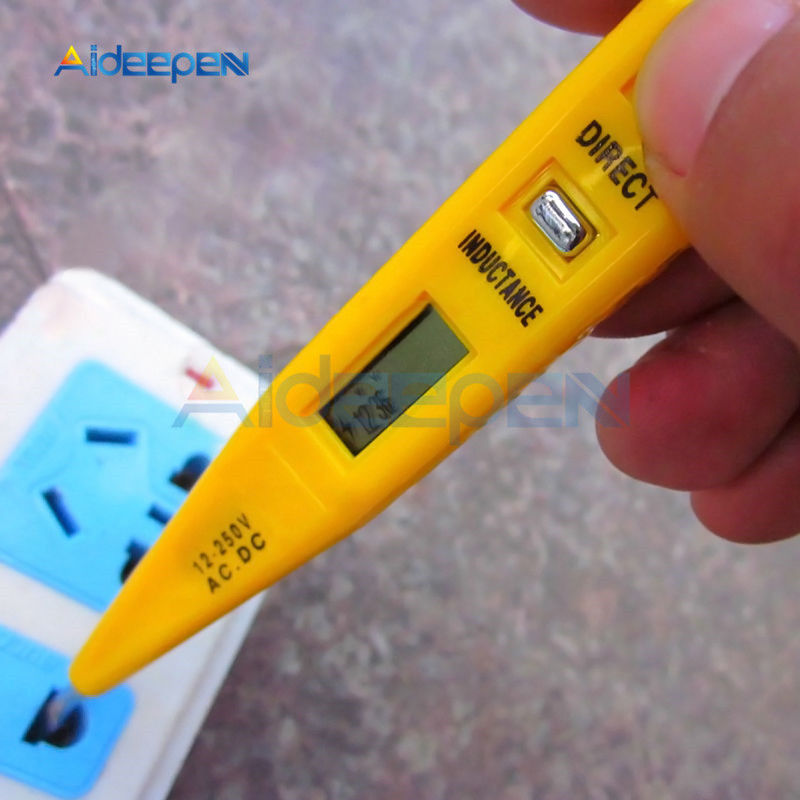 AC DC 12 V-240 V Voltage Tester Pen Lcd-scherm Digitale AC/DC Voltage Detector Sensor Elektrische indicator Voltage Meter