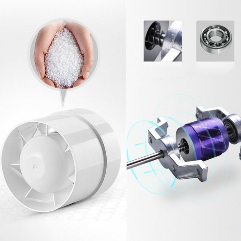 220V 4" Silent Wall Extractor Exhaust Ventilation Fan Air Blower Window Ventilator Vent for Kitchen Bathroom Bedroom