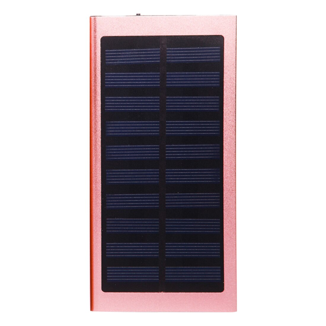 Solar Power Bank Dual USB Output 20000mAh Ultra-thin Solar Mobile Power External Polymer Battery Charger Outdoor Light Powerbank: Rose Gold