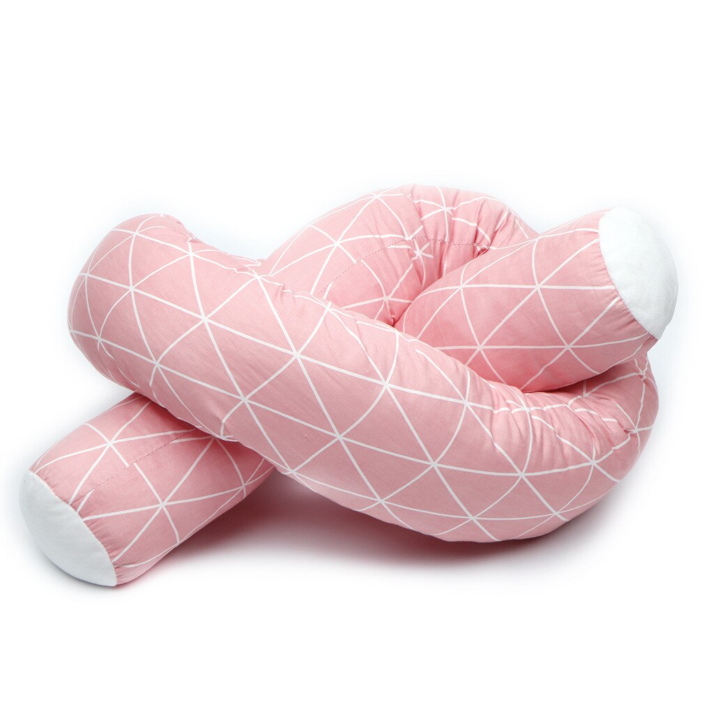 Valla de cuna para bebé recién nacido, Protector de cuna para dormir para niño, parachoques, ropa de cama, cojín de cuna: Pink