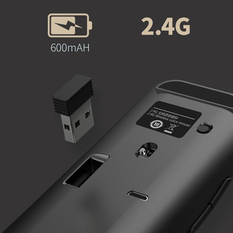 Ai bluetooth-muis, directe spraakvertaler, draadloze oplaadbare muis, lichte taalvertaling