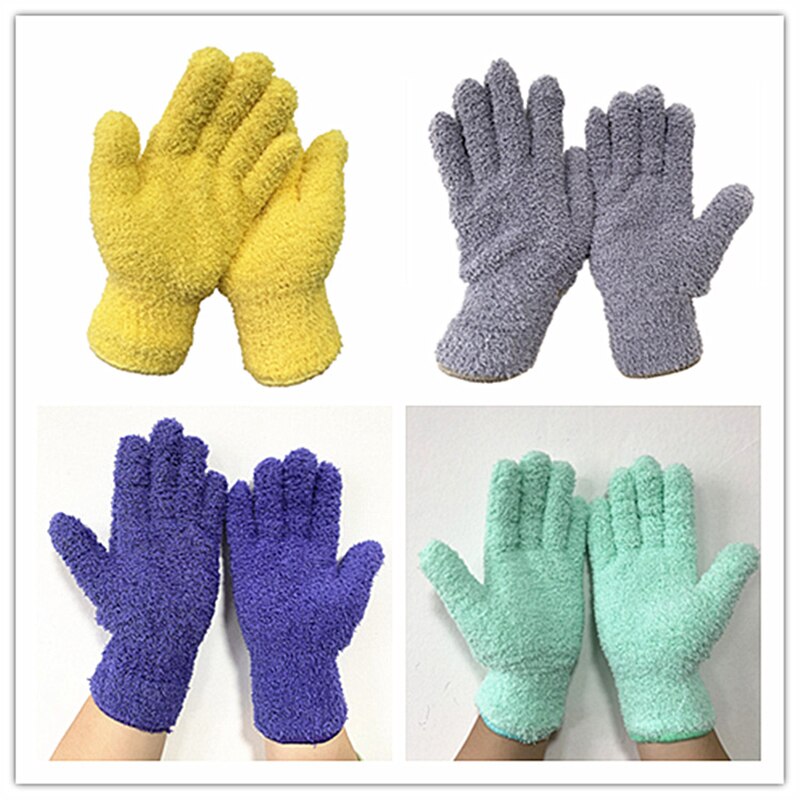 Gants anti-poussière en microfibre, 1 paire, en molleton de corail, pour le nettoyage et les travaux ménagers, absorbant