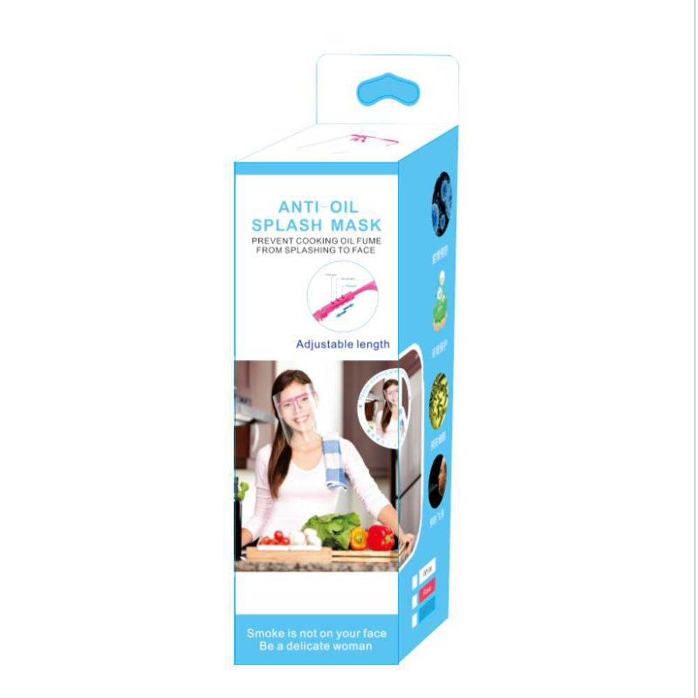 Ansigtssheild plast til køkkenredskaber til hjemmet madlavning fedtolie tågetæt klart ansigtsdækselmaske