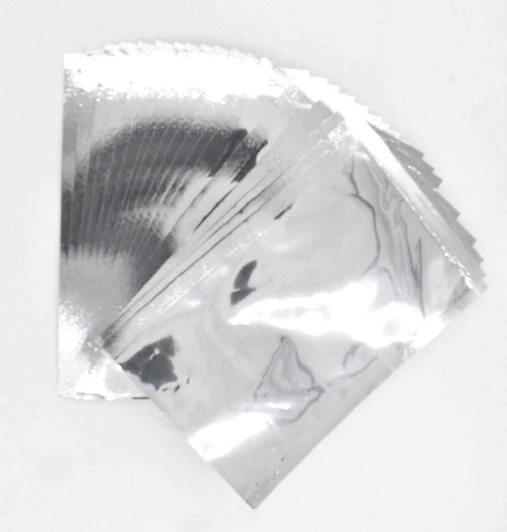 3 størrelser 100 stk/lot sølv aluminiumsfolie pose pose mylar pose vakuumposer for matoppbevaring flate aluminiumsposer