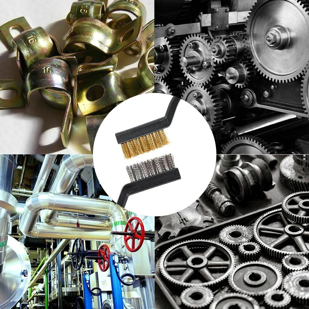 12PCS Cleaning Brush Rust Pack Mini Handy Stainless Steel Wire Brush Magic Stick Metal Rust Remover Cleaning Stick Wash Brush