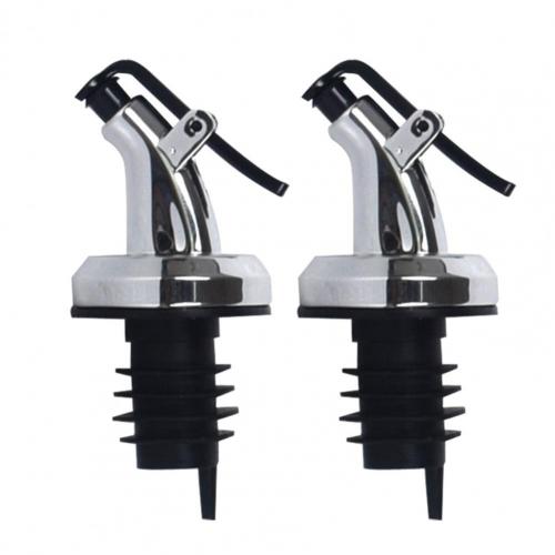 Tapón dispensador de aceite de oliva, tapón de botella, vinagre, salsa, herramienta de cocina, 2 uds.: Plating Silver