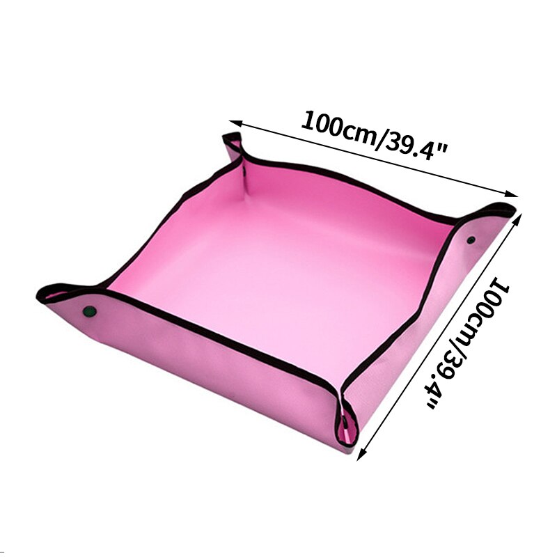 Planting Mat PE Square Gardening Mat Waterproof Plant Potting Mat Thicken Foldable Garden Pad Anti-dirty Transplanting Tarp: Pink(PVC)-3L