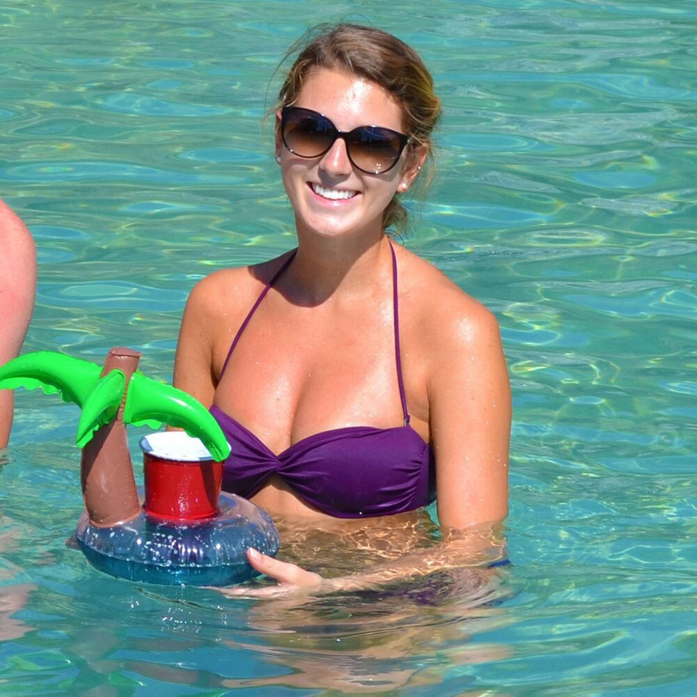 Piscina Galleggiante Giocattoli di proprietà Piscina Estiva Piscina Albero di Cocco Gonfiabile Acqua coca Coca Cola Tazza di Bevanda Sedili Partito Zattera di Supporto